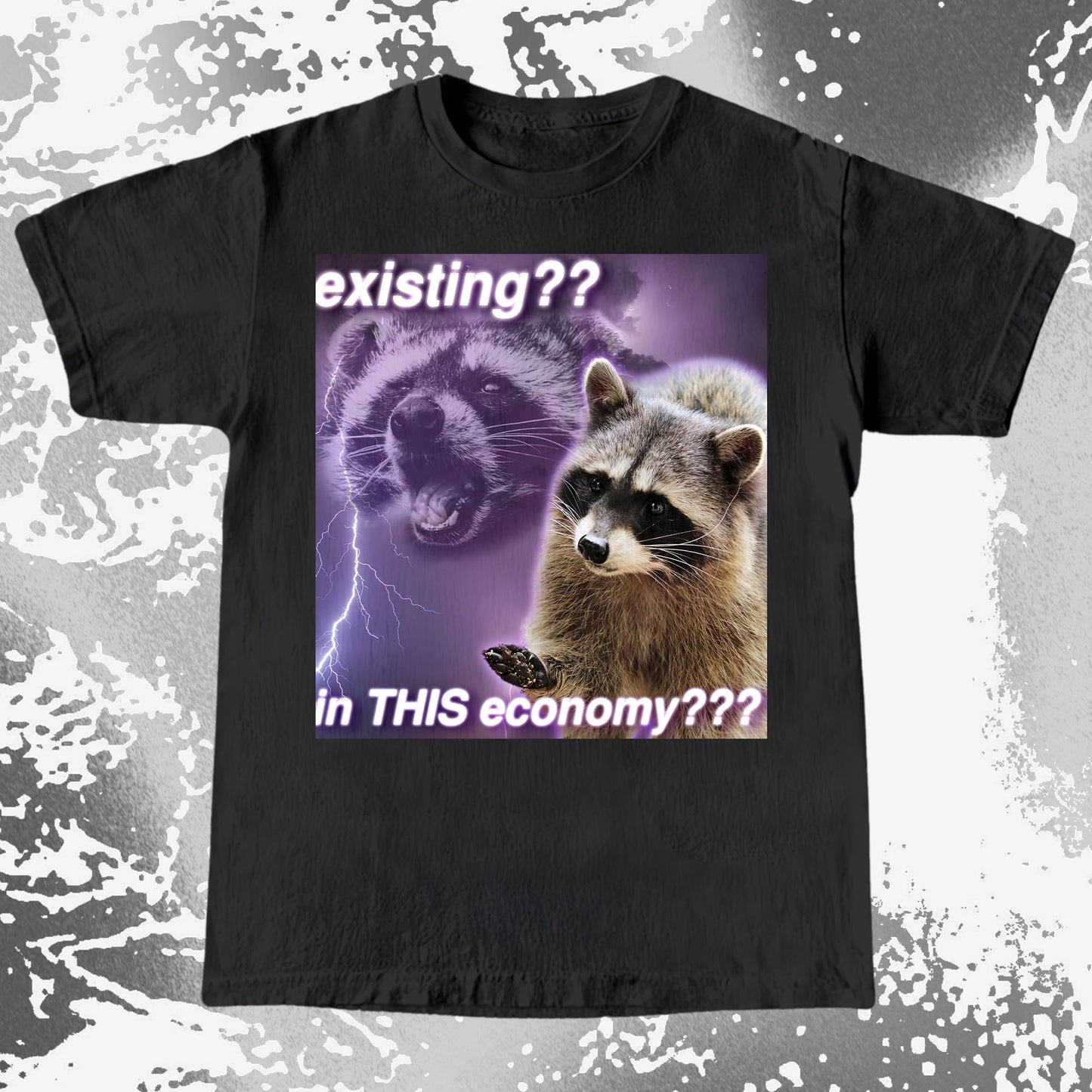 Existing in This Economy Raccoon T-Shirt, funny meme tee gift (view 16)