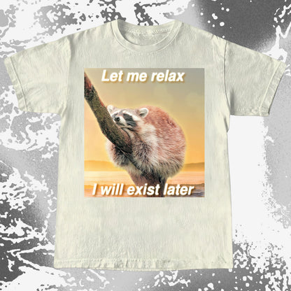 Let Me Relax Raccoon T-Shirt, funny meme tee gift (view 7)
