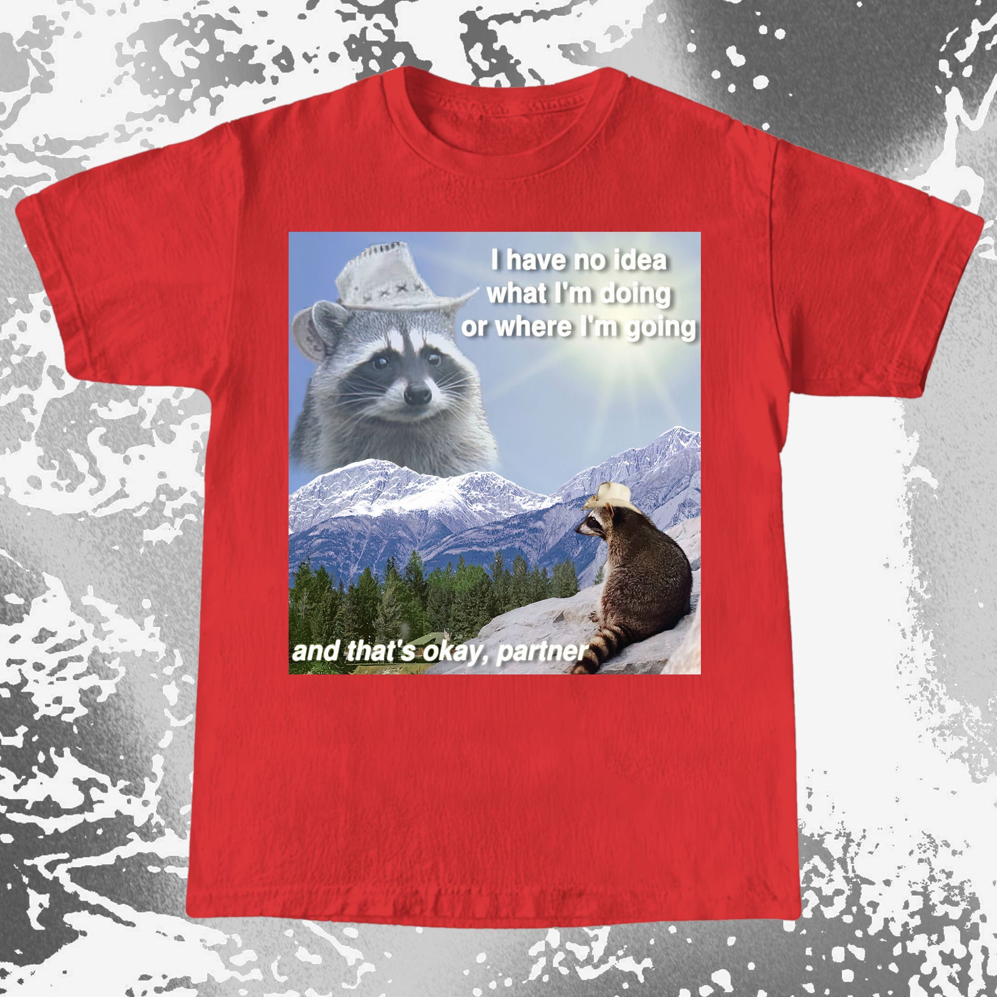 I Have No Idea What I'm Doing Raccoon T-Shirt, funny meme tee gift (view 15)