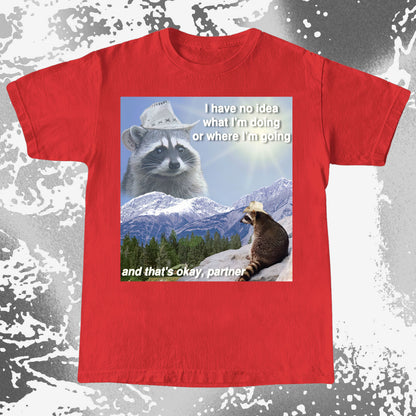 I Have No Idea What I'm Doing Raccoon T-Shirt, funny meme tee gift (view 15)