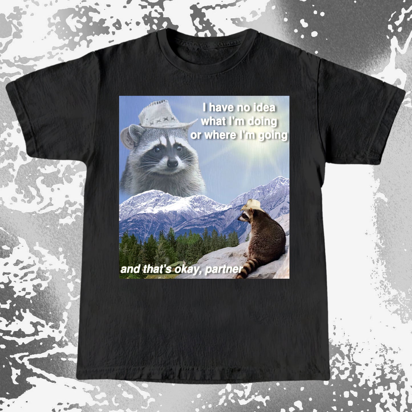 I Have No Idea What I'm Doing Raccoon T-Shirt, funny meme tee gift (view 14)