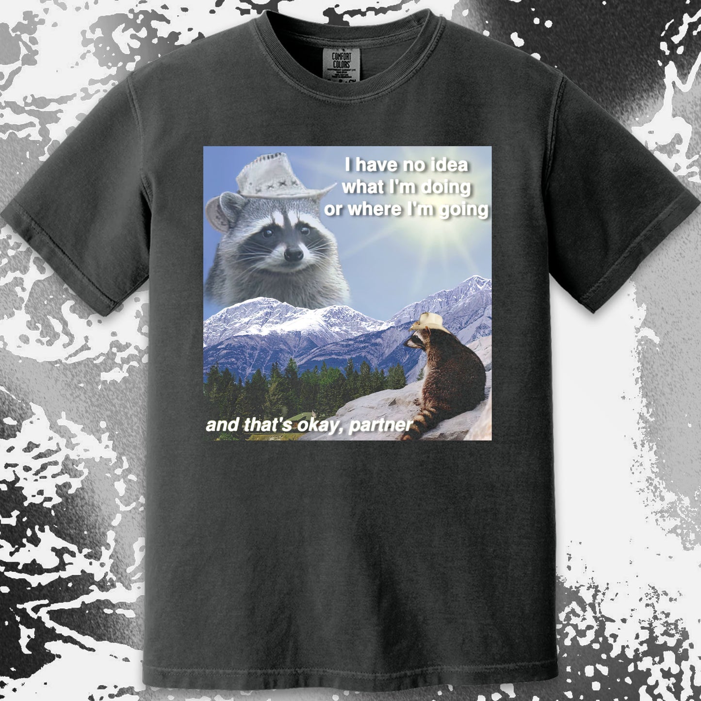 I Have No Idea What I'm Doing Raccoon T-Shirt, funny meme tee gift (view 8)