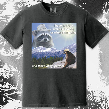 I Have No Idea What I'm Doing Raccoon T-Shirt, funny meme tee gift (view 8)