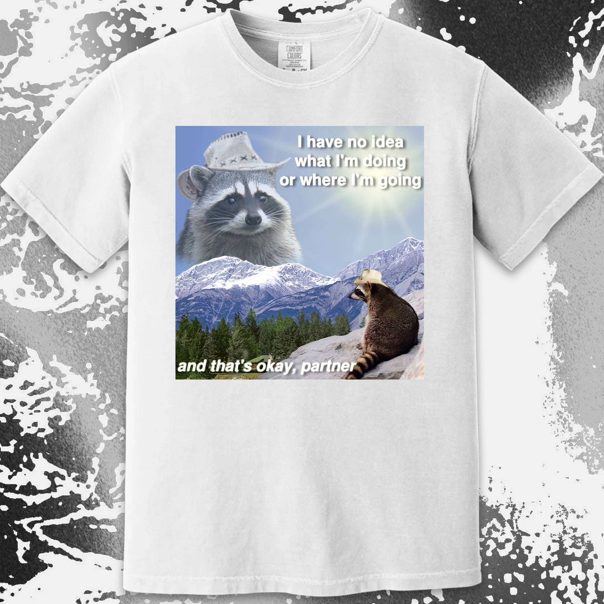 I Have No Idea What I'm Doing Raccoon T-Shirt, funny meme tee gift (view 10)