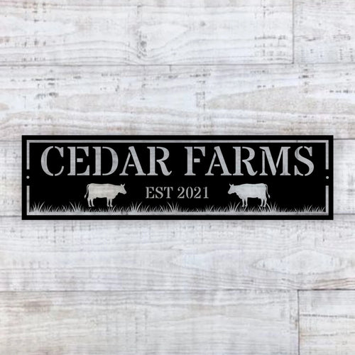 Personalized Farmhouse Metal Sign, Custom Farm Sign, Farmhouse Decor, Farm Barn Metal Sign, Custom Farm Name Metal Sign, Family Last Name Laser Cut Metal Signs Custom Gift Ideas