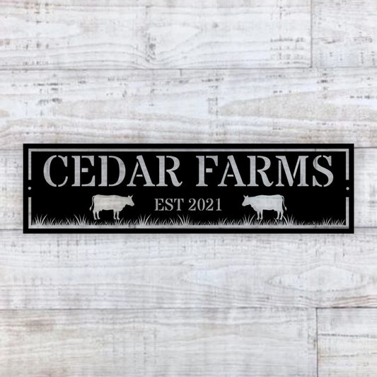 Personalized Farmhouse Metal Sign, Custom Farm Sign, Farmhouse Decor, Farm Barn Metal Sign, Custom Farm - metal sign