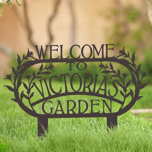 Gift For Gardener Personalized Metal Sign - 8 inches - metal sign