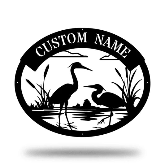 Herons Monogram Customized Metal Signs, Custom Metal Sign, Custom Signs, Metal Sign Laser Cut Metal Signs Custom Gift Ideas - 8 inches - metal sign