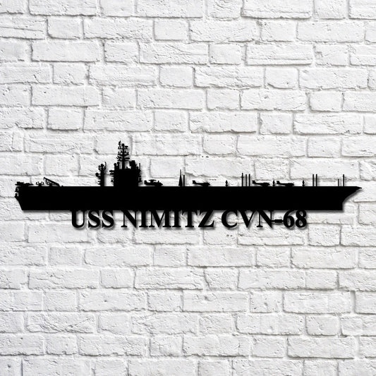 Uss Nimitz Cvn68 Silhouette Navy Ship Metal Art, Gift For Navy Veteran, Navy Ships Silhouette Metal Art, Navy Home Decor Laser Cut Metal Signs Custom Gift Ideas