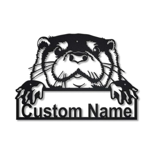 Personalized Otter Animal Metal Sign Art, Custom Otter Animal Metal Sign, Animal Funny, Pets Gift - metal sign