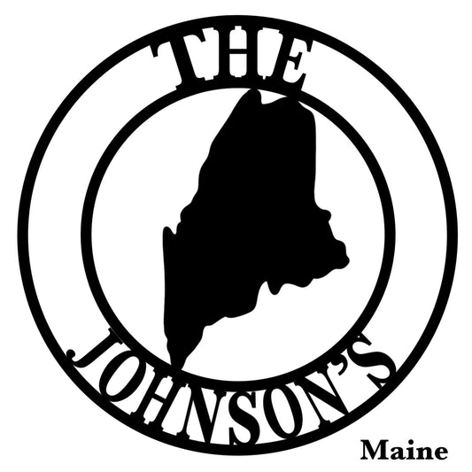 Maine State Monogram Cut Metal Sign, Wall Decor Metal Sign, Home Decor Metal Art Laser Cut Metal Signs Custom Gift Ideas - 8 inches - metal sign