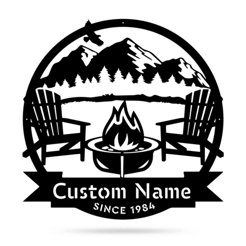 Campfire Monogram Cut Metal Sign Metal House Sign