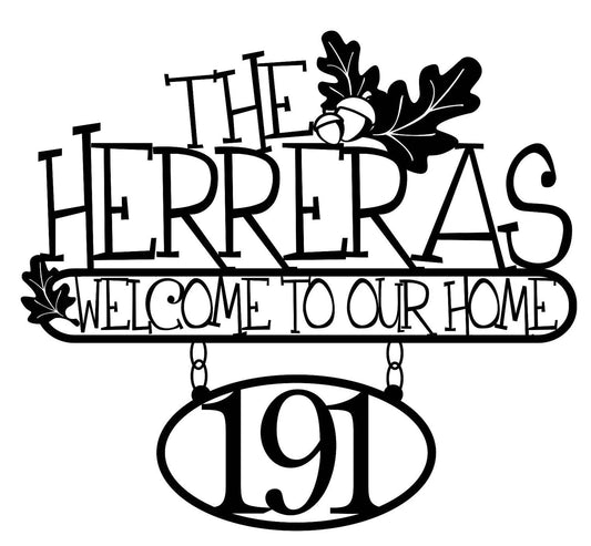 Custom Family Name And House Number Metal Signs Black, Outdoor Sign, Custom Sign, Personalized Sign - metal sign