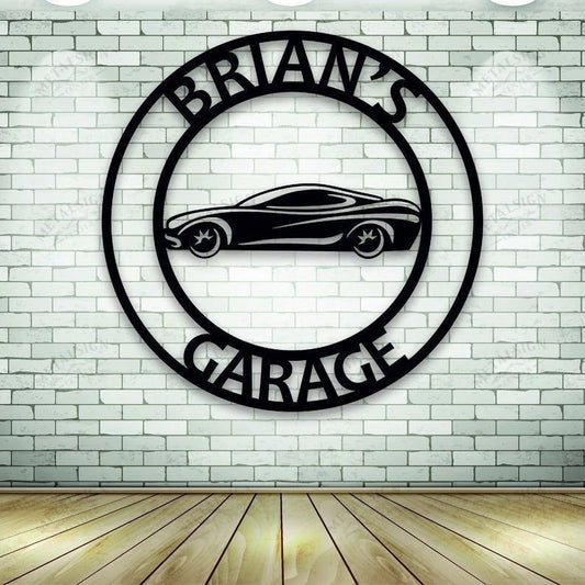 Personalized Custom Car Garage Sign, Cut Metal Sign, Metal Wall Art, Metal House Sign Laser Cut Metal Signs Custom Gift Ideas - 8 inches - metal sign