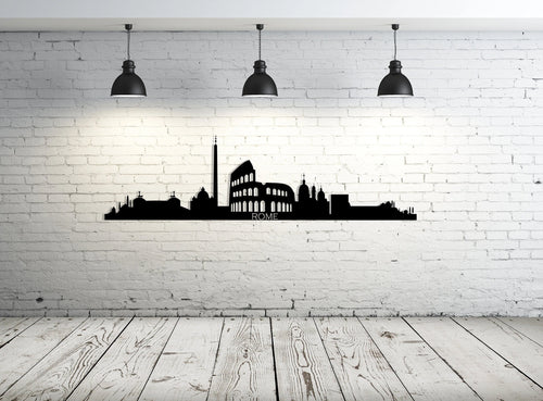 Rome City Silhouette Metal Wall Art, Rome Collosseum Metal Wall Decor, Housewarming Gift, Home Living Room Decoration, Wall Hangings,, Metal Laser Cut Metal Signs Custom Gift Ideas