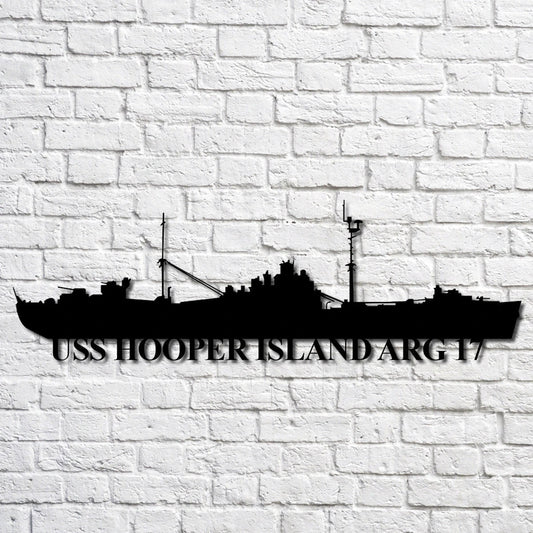 Uss Hooper Island Arg 17 Navy Ship Metal Art, Custom Us Navy Ship Cut Metal Sign, Gift For Navy Veteran - metal sign