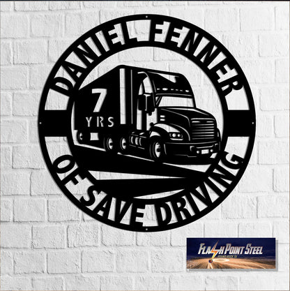 Trucker Truck Driver Sign, Metal Art, Semi Truck Sign, Retired Driver, Personalized Retired Sign, Truck Driver Awards, Retired Trucker Gift Laser Cut Metal Signs Custom Gift Ideas