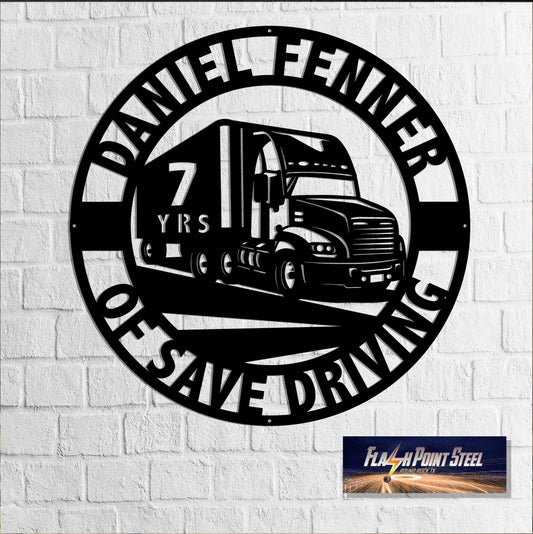 Trucker Truck Driver Sign, Metal Art, Semi Truck Sign, Retired Driver, Personalized Retired Sign, Truck - metal sign