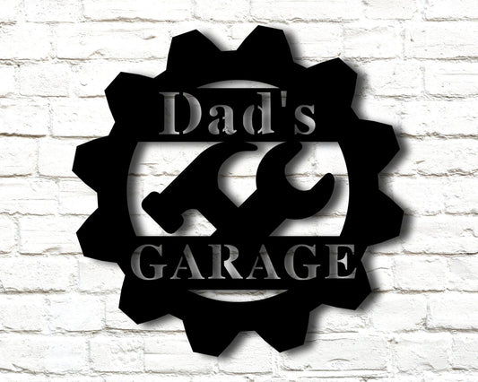 Custom Metal Sign For Garage Personalized Sign For Dad Dad Garage Signs Christmas Gift For Dad Christmas Gift From Son Garage Metal Sign - 8 inches - metal sign