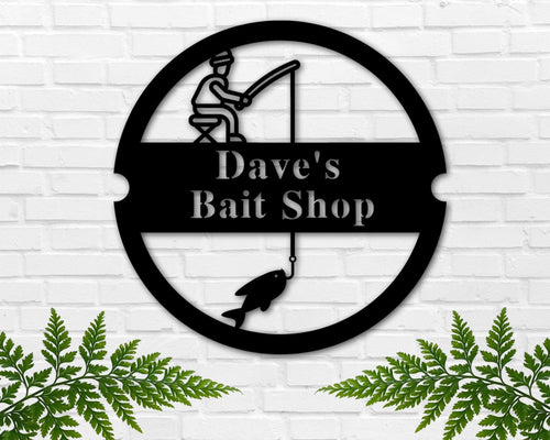 Custom Fishing Sign Bait Shop Metal Sign Bait & Tackle Sign Fishing Shack Decor Father's Day Gift Fish Camp Sign Fishing Hole Sign