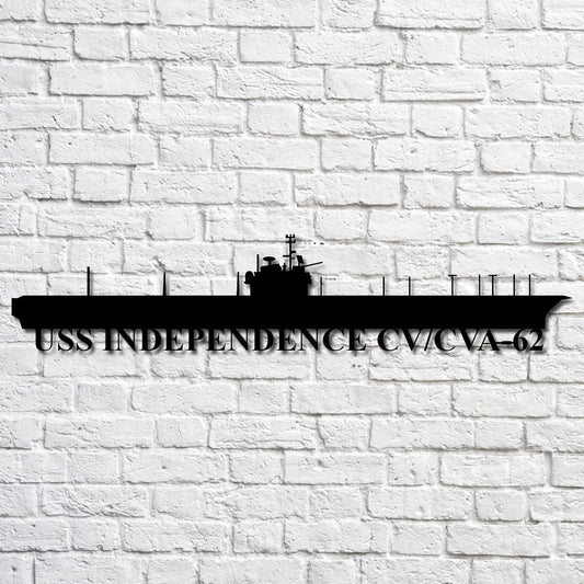 Uss Independence Cv cva62 Navy Ship Metal Art, Custom Us Navy Ship Cut Metal Sign, Gift For Navy Veteran - metal sign