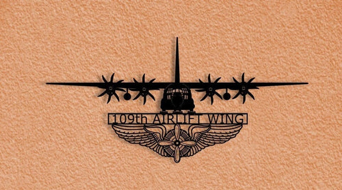 Lc130h Hercules 109th Air Wing With Engineer Prop Wings Metal Sign Cut Metal Sign Wall Decor