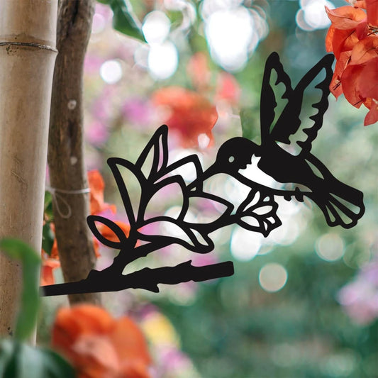 Hummingbird Metal Art, Garden Signs, Cut Metal Sign, Metal Wall Art, Metal House Sign Laser Cut Metal Signs Custom Gift Ideas - 8 inches - metal sign