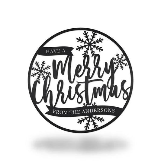 Merry Christmas Sign Metal Cut Metal Sign Metal House Sign - 8 inches - metal sign