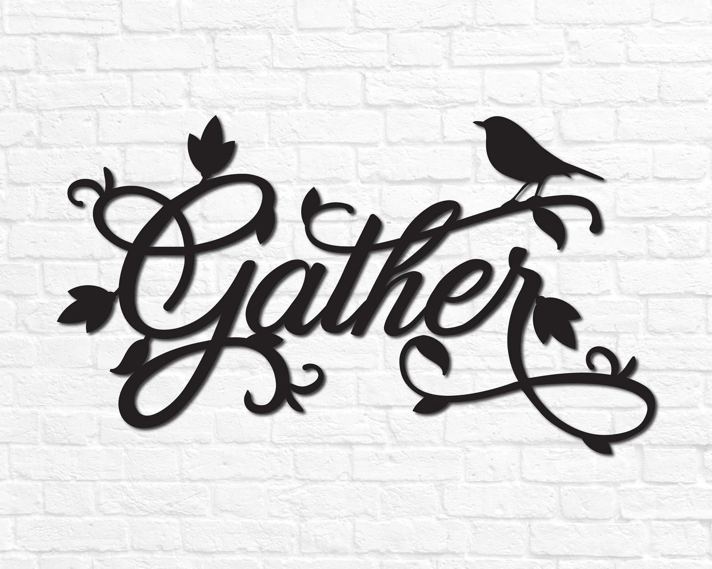 Metal Gather Sign Metal Gather Wall Decor Gather Gather Wall Sign Gather Metal Word Dining Room Metal Cursive Word Sign