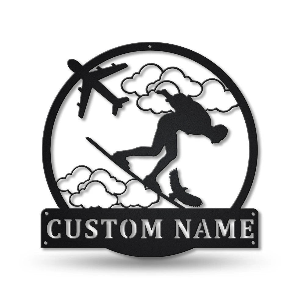 Personalized Skysurfing Sport Monogram Metal Sign Art, Custom Skysurfing Sport Metal Sign, Hobbie Gifts, Sport Gift, Birthday Gift, Laser Cut Metal Signs Custom Gift Ideas