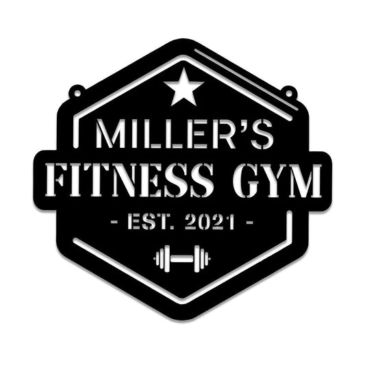 Personalized Weights Fitness Center Metal Gym Sign, Custom Cross Fit Club, Home Wall Decor, Metal Laser - metal sign