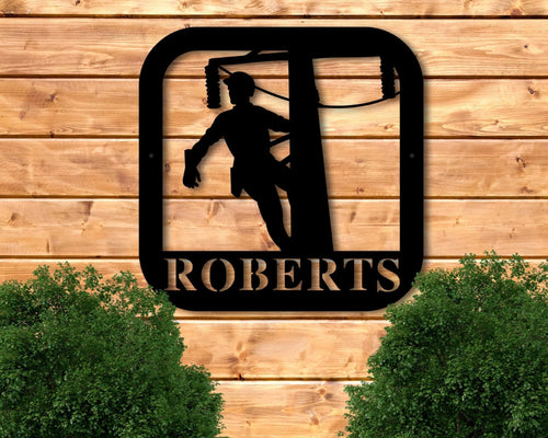 Lineman Gifts Metal Lineman Sign Personalized Lineman Metal Sign Lineman Sign Last Name Sign Custom Metal Sign Lineman Gift For Him