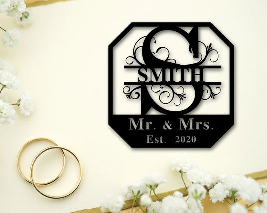Mr & Mrs Sign, Custom Wedding Name Sign, Mr And Mrs Metal Name, Personalized Last Name Sign, Wedding - wedding detail