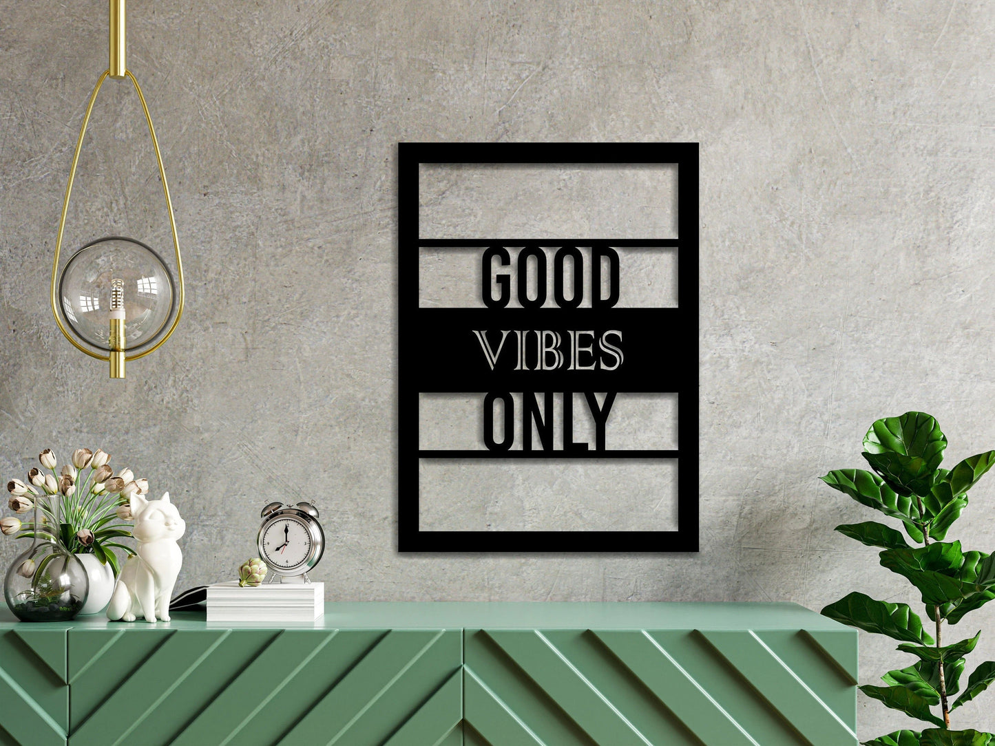Good Vibes Only Good Vibes Gifts Hangings Metal Word Sign Bedroom Decor Minimalist Art Welcome Message