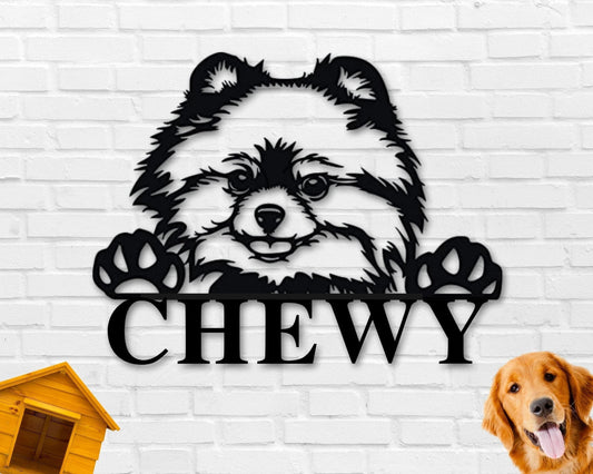 Pomeranian Dog Sign Pomeranian Metal Sign Pomeranian Name Sign Pet Name Sign Dog Lover Sign Gift For Pet Owner Dog Sign - 8 inches - metal sign