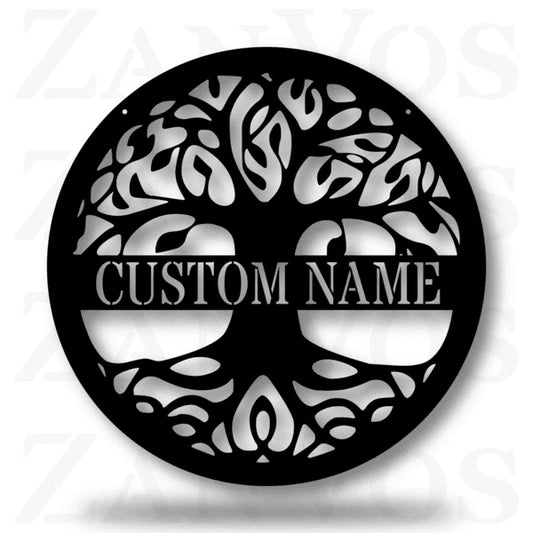 Tree Of Life Custom Monogram Customized Metal Signs, Custom Metal Sign, Custom Signs, Metal Sign, Metal - metal sign