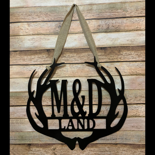 Deer Antlers Birthday Gift For Husband Wall Hanger Decor, Deer Antler Wall Decor For Men, Personalized - metal sign