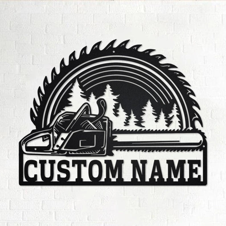 Custom Chainsaw Wood Personalized Woodworker Name Sign Decoration For Room Woodworker Custom Woodworker