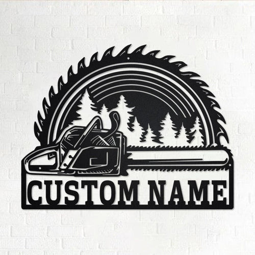 Custom Chainsaw Wood Personalized Woodworker Name Sign Decoration For Room Woodworker Custom Woodworker