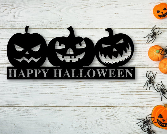 Halloween Decor Halloween Sign Pumpkin Sign Personalized Halloween Sign Halloween Metal Sign Happy Halloween Sign Jack O Lantern Sign - 8 inches - metal sign
