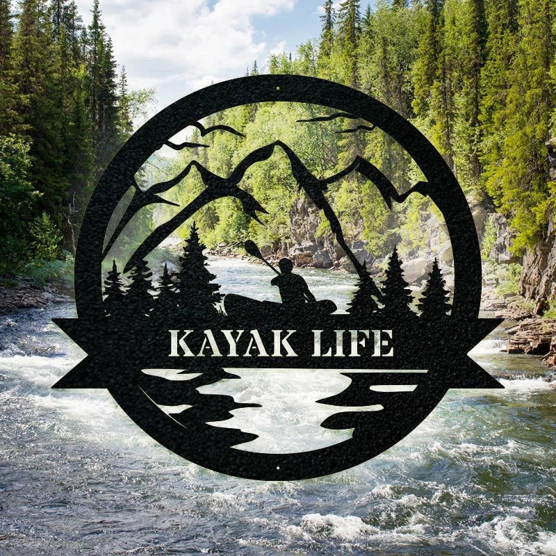 Great Outdoor Kayak Decor Kayak Sign Camp Sign Gift For Him Or Her Metal Name Sign Fathers Day