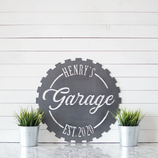 Custom Garage Sign, Personalized Garage Sign, Dad's Garage Sign, Metal Garage Sign, Fathers Day Gift, Anniversary Gift, Gifts For Dad, Laser Cut Metal Signs Custom Gift Ideas