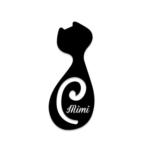Cat Name Metal Sign, Custom Pet Housewarming, Wedding, Anniversary Gift For Cat Lovers, Metal Laser Cut Metal Signs Custom Gift Ideas - 8 inches - metal sign