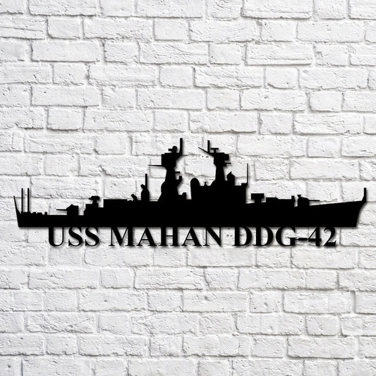 Uss Mahan Ddg42 Navy Ship Metal Art, Custom Us Navy Ship Cut Metal Sign, Gift For Navy Veteran, Navy - metal sign