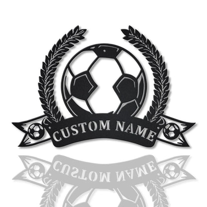 Personalized Soccer Football Monogram Metal Sign Art, Custom Soccer Football Metal Sign, Housewarming Outdoor Metal, Decor Decoration, Laser Cut Metal Signs Custom Gift Ideas