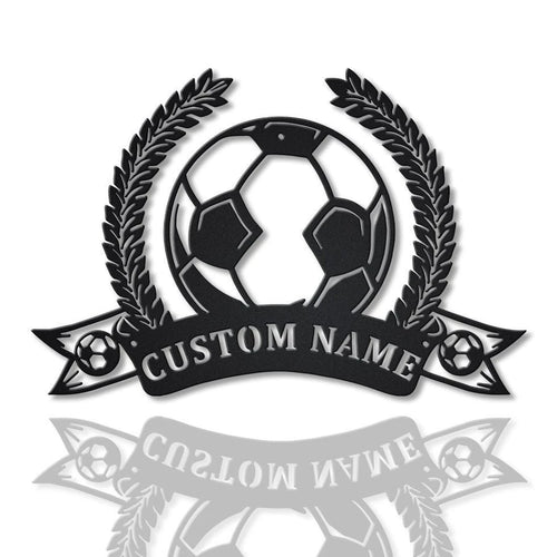 Personalized Soccer Football Monogram Metal Sign Art, Custom Soccer Football Metal Sign, Housewarming Outdoor Metal, Decor Decoration, Laser Cut Metal Signs Custom Gift Ideas