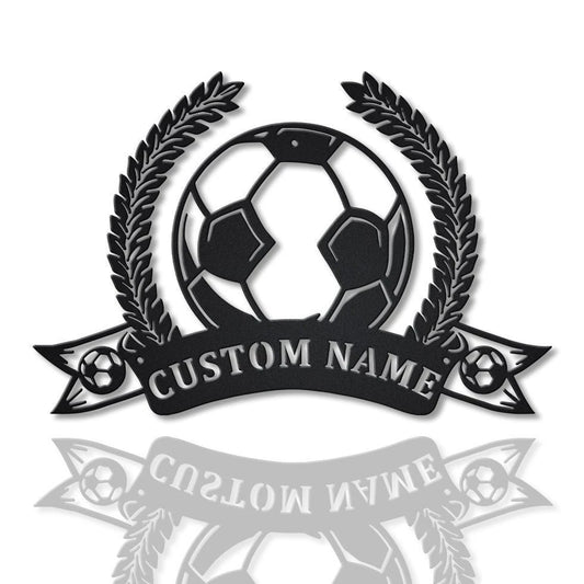 Personalized Soccer Football Monogram Metal Sign Art, Custom Soccer Football Metal Sign, Housewarming - metal sign