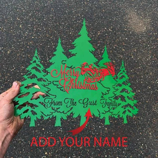 Merry Christmas Monogram Customized Metal Signs, Custom Metal Sign, Custom Signs, Metal Sign, Metal Laser - metal sign