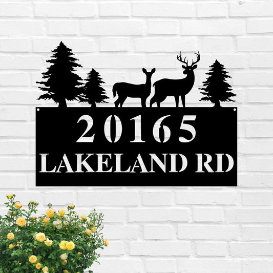 Custom Metal Address Sign, 2 Line, Rustic Sign, Metal House Number Sign, Address Plaque, Mountain Decor - metal sign