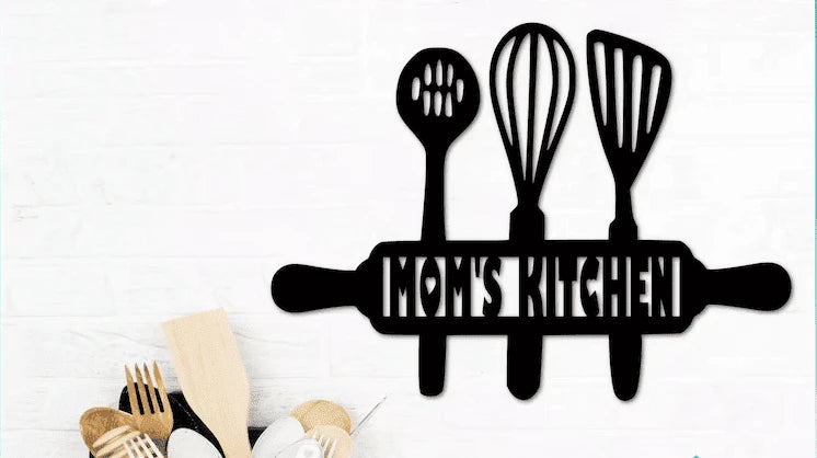 Kitchen rolling pin personalized name Metal House Sign Laser Cut Metal Signs Custom Gift Ideas